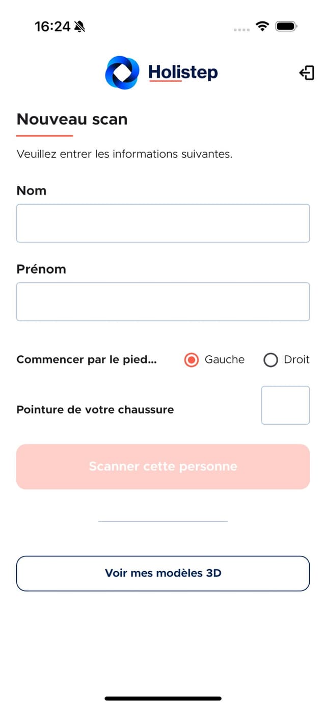 Holistep 360 - Formulaire de scan